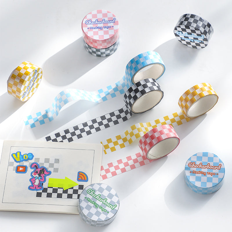 DIY Checkerboard Series Washi Tape Creative Stickers Hand Account Material Stickers