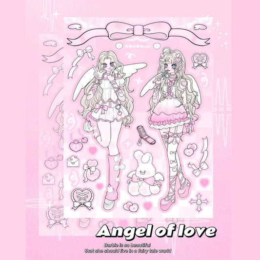 Barbie Angel Sweet Asian Character Sticker DIY Hand Account Keychain Phone Case Decorative Sticker