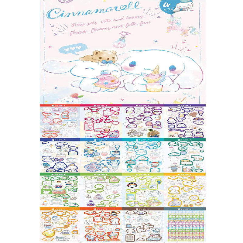 Cutting Sanrio Stickers Book Goo Card Cartoon Cute Stickers Kuromi Melody Hand Account Decoration