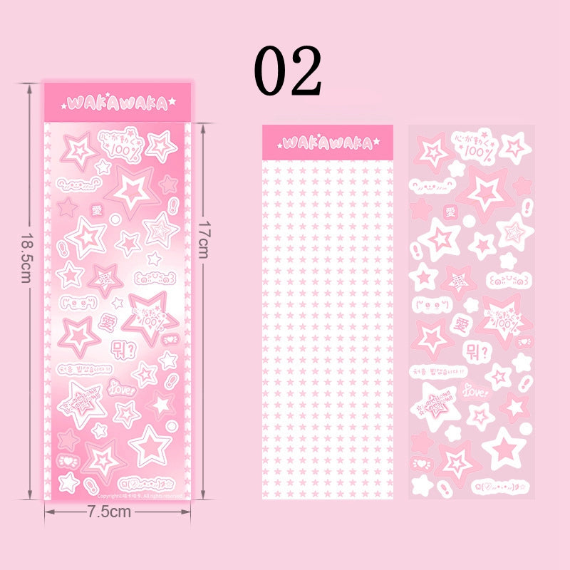 Shiny Stars Ins Stickers Cute Hand Account Gu card Y2K Stickers