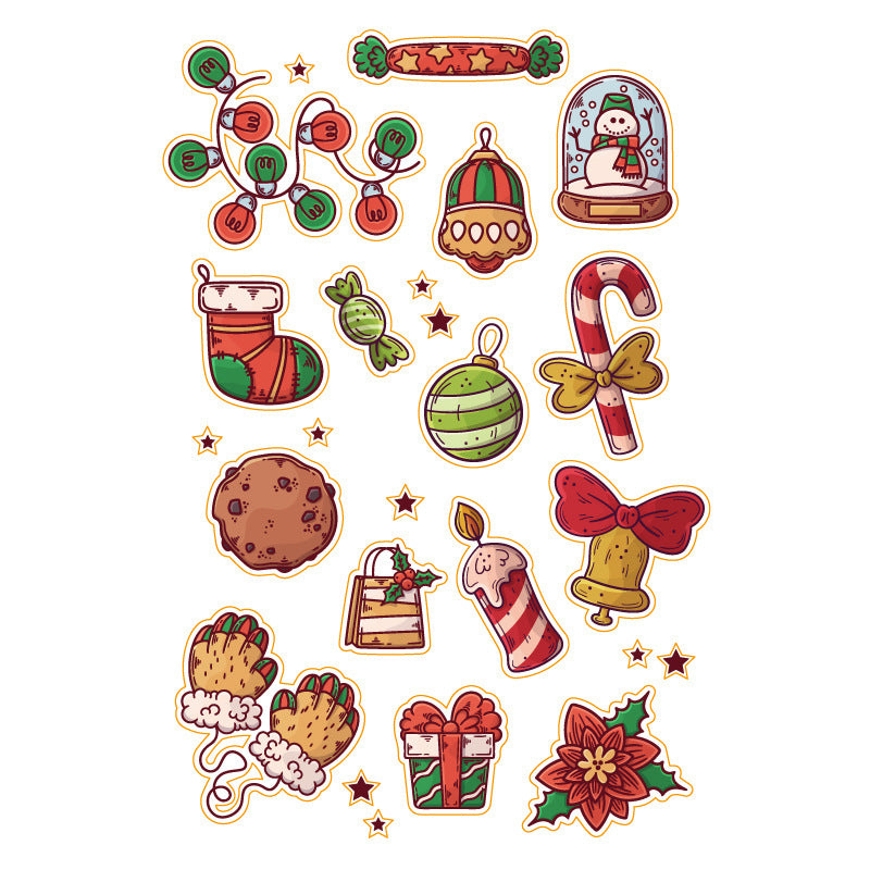 Christmas Stickers Santa Bell Gift DIY Hand Account Keychain  Phone Case Decoration Stickers