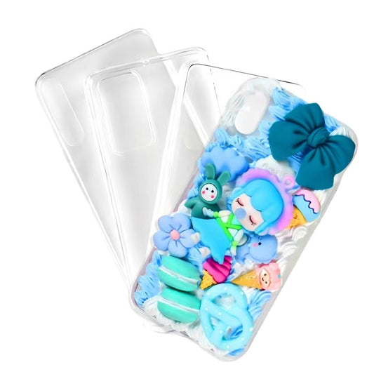 Transparent DIY Phone CaseDrop Glue Cream Glue Fluted Phone Case Grooved shell with hard bottom and soft edge