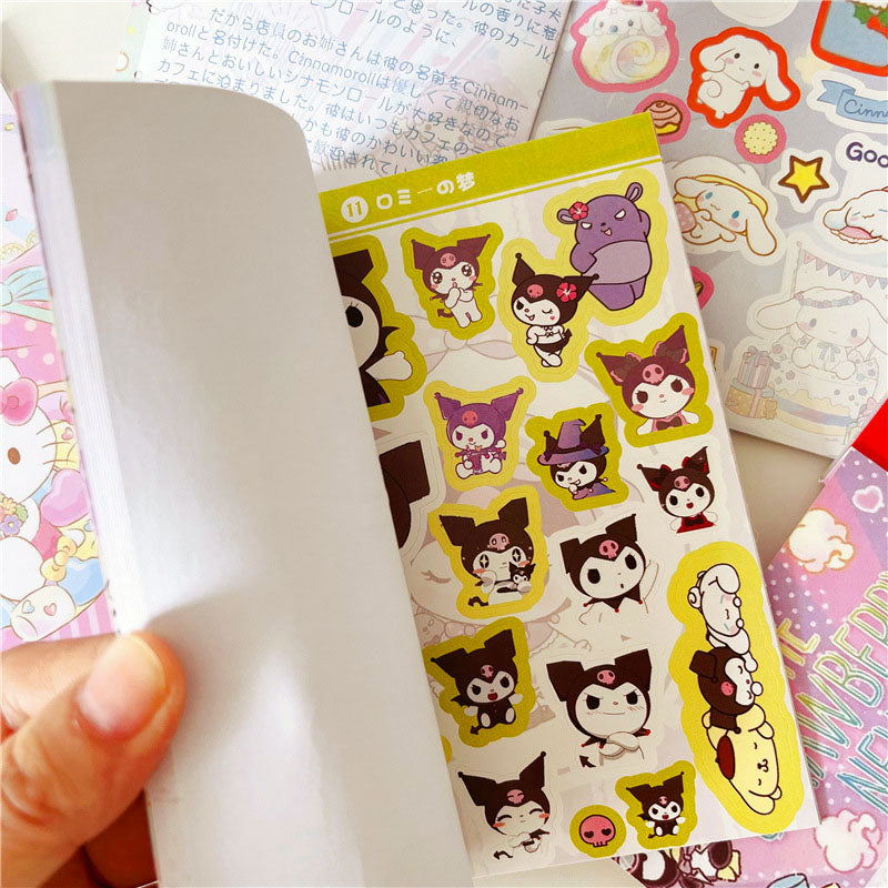 Cutting Sanrio Stickers Book Goo Card Cartoon Cute Stickers Kuromi Melody Hand Account Decoration