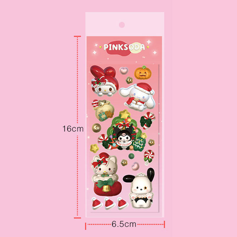 Modeling Sanrio Holiday Christmas Series Laser DIY Keychain Sticker Cartoon Pocket Small Card Material