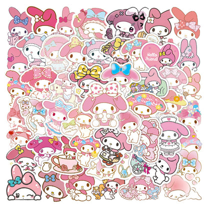 50pcs Stickers Melody Keroppi Sanrio Hello kitty Kuromi Cute DIY Waterproof Stickers