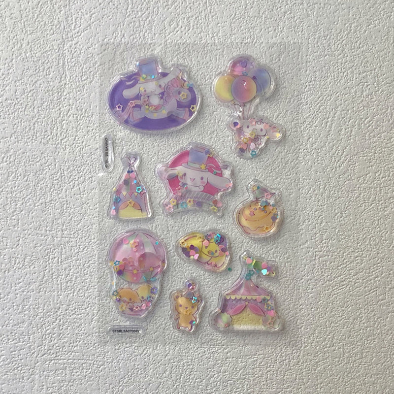 DIY Sanrio Shake Water Stickers 3D Three-dimensional Decorative Bubble Stickers Hello Kitty