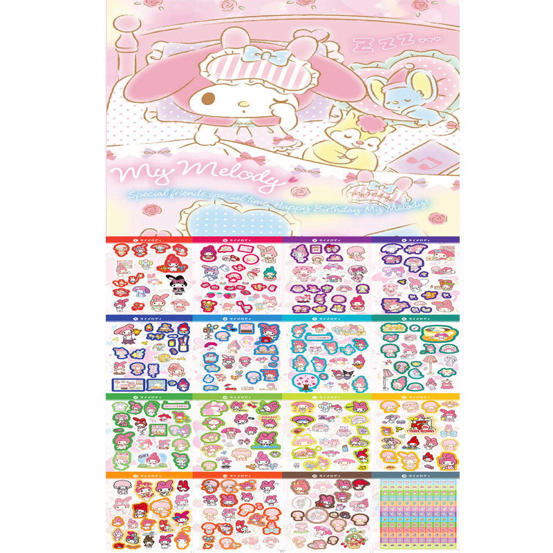 Cutting Sanrio Stickers Book Goo Card Cartoon Cute Stickers Kuromi Melody Hand Account Decoration