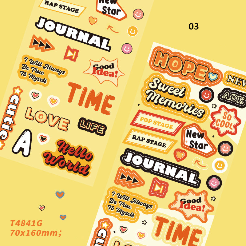 Letter Lovers Inspiration Strobe Stickers Decorative Journal Stickers