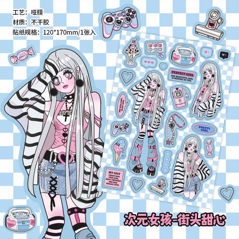 Dimensional Girl Series Stickers Diy Hand Account Character Stickers