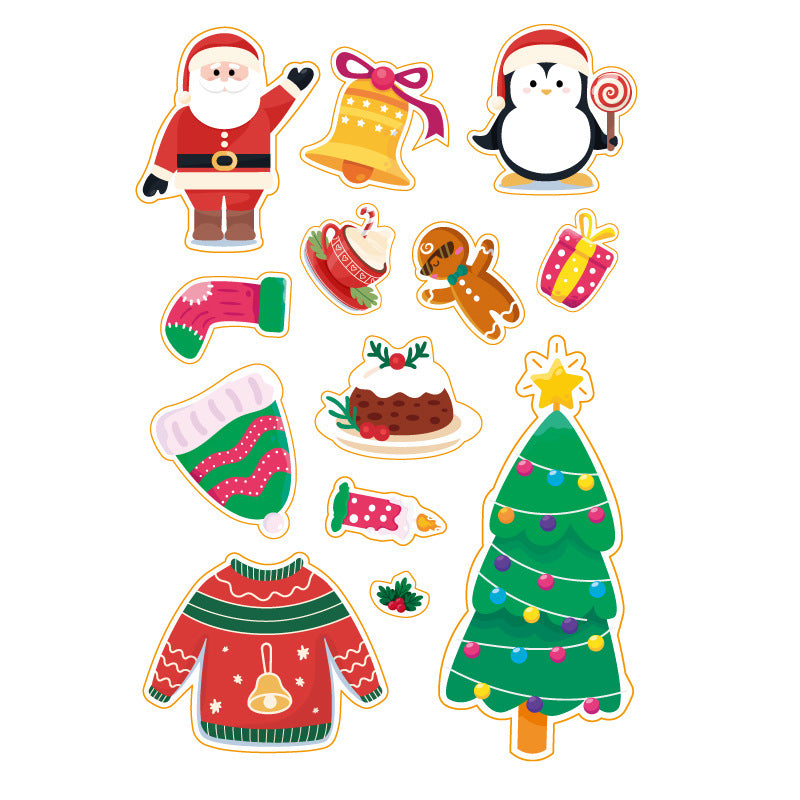 Christmas Stickers Santa Bell Gift DIY Hand Account Keychain  Phone Case Decoration Stickers