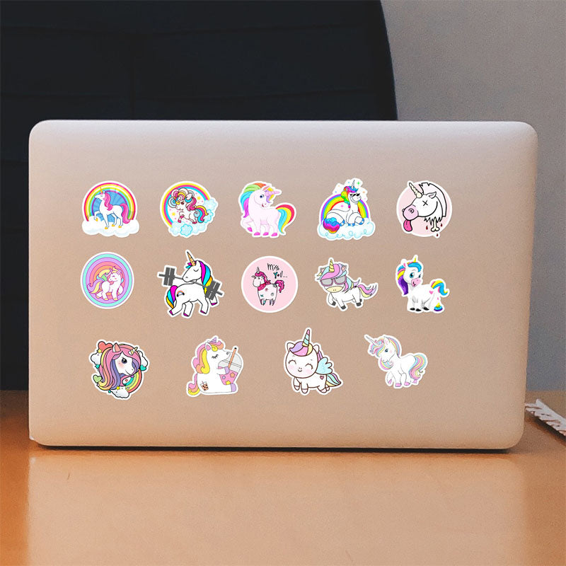 50pcs Unicorn Graffiti Stickers Water Cup Computer Notebook Phone Case Waterproof Stickers Hand Account Stickers