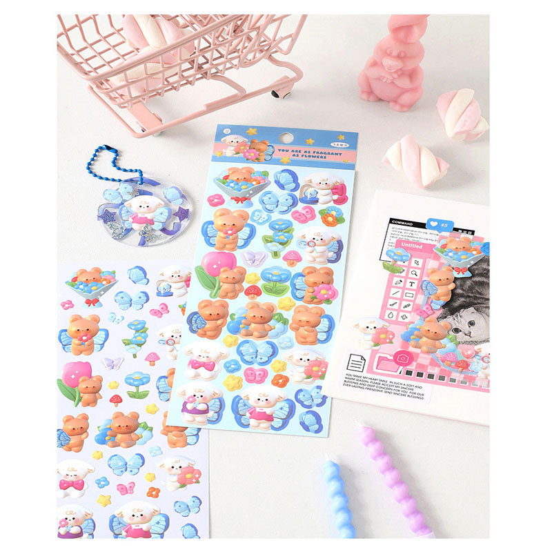 Cute Donut Series Matte Membrane Sticker Cartoon Animal DIY Hand Account Decoration Collage 4 Styles