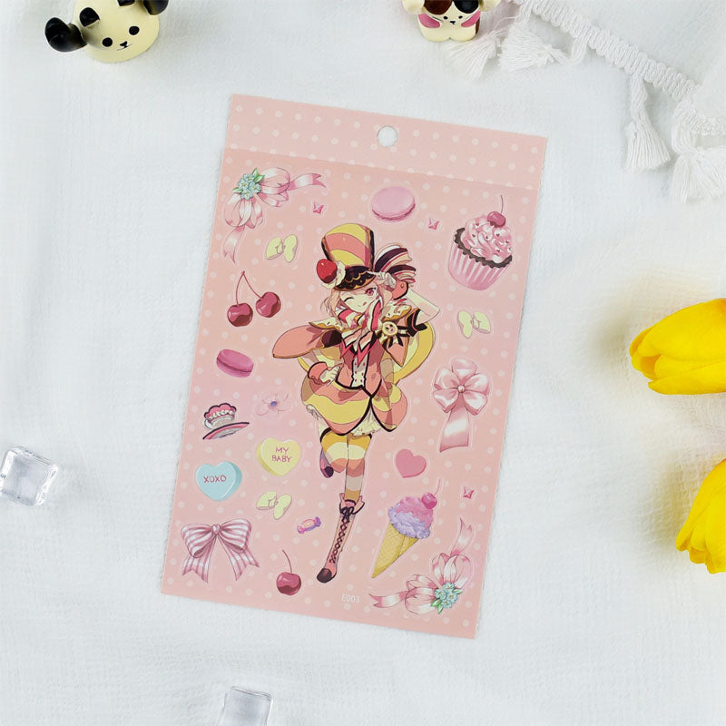 Fantasy Girl Series Stickers DIY Keychain Plate Stickers Cartoon Hand Account Small Card Album Decoration Set