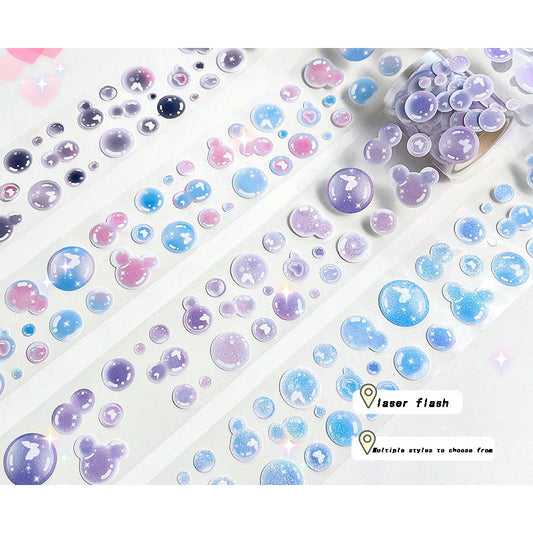 Laser Dream Bubble Sticker Glue Dot hand Account DIY Decoration Material Sticker Girl Heart Bubble Sticker