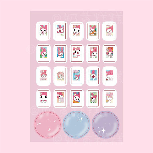 Sanrio Goo Card Sticker Kulomi Melody  Decoration  Phone Case Hand Account Material Sticker