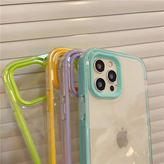 Simple Color CYontrast Color Border Suitable For iPhone12ProMax Apple 11 P hone Case XS Transparent 8Plus