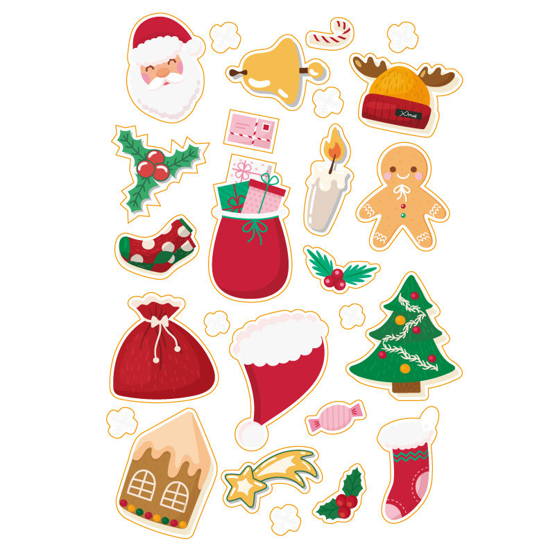 Christmas Stickers Santa Bell Gift DIY Hand Account Keychain  Phone Case Decoration Stickers