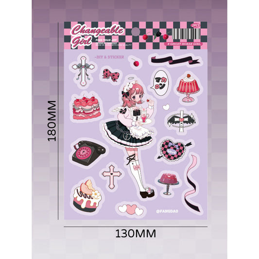 Variety Girl Series Stickers Cute Cold Girl Stickers Diy Hand Account Decoration Material Collage Stickers