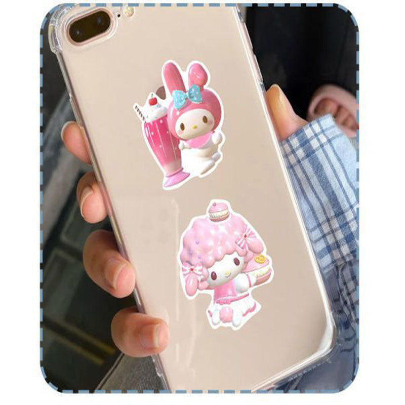 50pcs Sanrio Festival Christmas 3D Avatar Decoration Sticker Cute Cool Kuromi Melody Sticker Waterproof