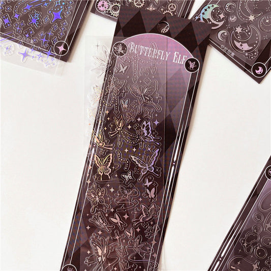 Brilliant Xingxi Laser 3D Silver Pressed Decorative Sticker Basic Pocket Decoration Material Sticker