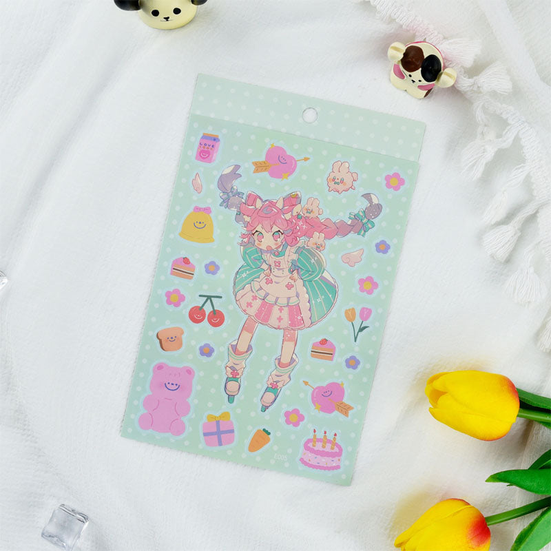 Fantasy Girl Series Stickers DIY Keychain Plate Stickers Cartoon Hand Account Small Card Album Decoration Set