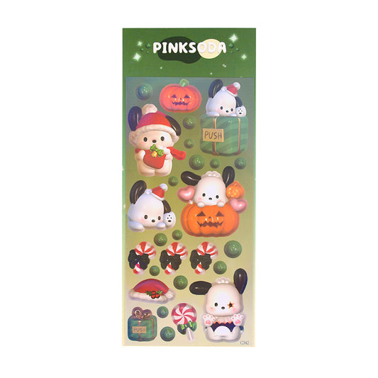 Modeling Sanrio Holiday Christmas Series Laser DIY Keychain Sticker Cartoon Pocket Small Card Material