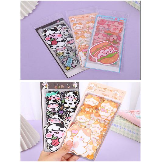 Cute Animal Set PET Transparent Cartoon Cute Pet Phone Case Decorative Sticker Diy Hand Account Sticker