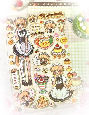 Maid Eating Tea Shop Series Stickers Gooka Cute Cartoon Sticker