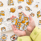 40pcs Tiger Cartoon Stickers Hand Account Diy Mobile Phone Water Cup Decoration Stickers  Cute Tiger Cute Head Stickers