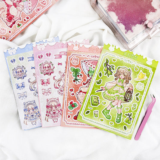 Spring Elf Series Stickers Creative Girl Cute Character Hand Account Stickers Diy Decorative Stickers