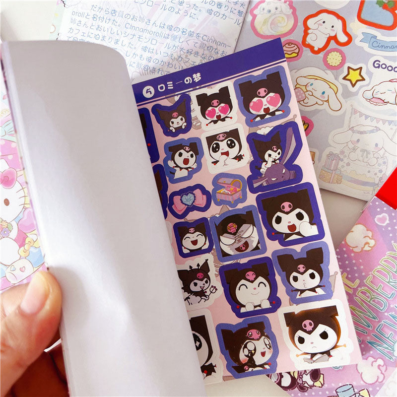 Cutting Sanrio Stickers Book Goo Card Cartoon Cute Stickers Kuromi Melody Hand Account Decoration