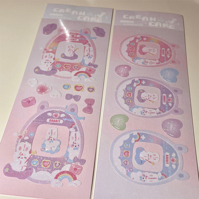 Little Bunny 's Story Little Bear Game Console Decorative Sticker Small Cartoon Handbook Sticker