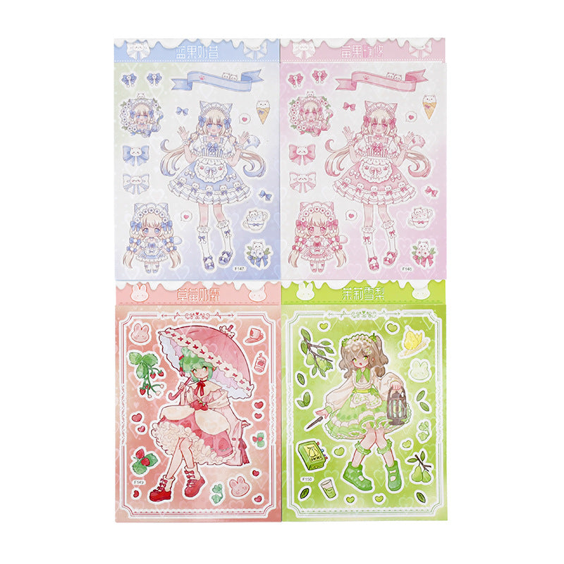 Spring Elf Series Stickers Creative Girl Cute Character Hand Account Stickers Diy Decorative Stickers