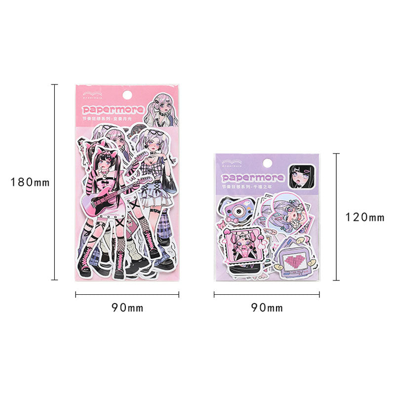 Sticker Pack Rhythm Rhapsody Cute Girl Anime Handbook Material Stickers 4 Styles