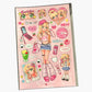 Shibuya Babes Showa Retro Character Stickers Mobile Phone Bill Stickers Domi ID Photos Cute
