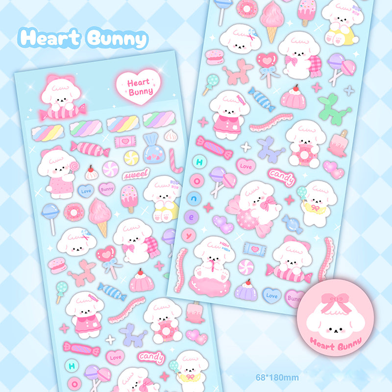 Heart Bunny Decorative DIY Stickers Phone Case Hand Account Cute Stickers