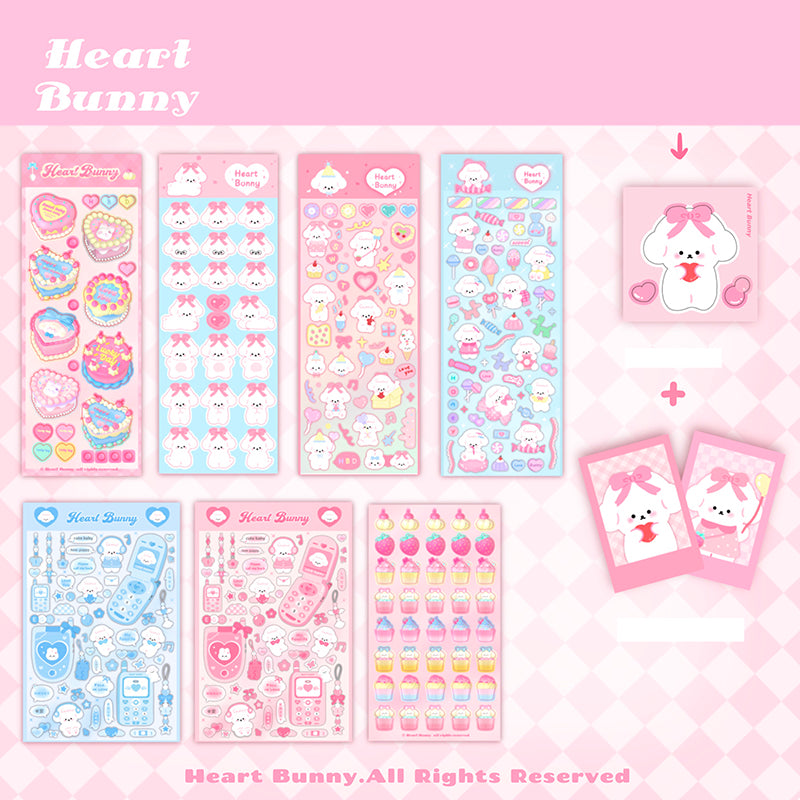 Heart Bunny Decorative DIY Stickers Phone Case Hand Account Cute Stickers