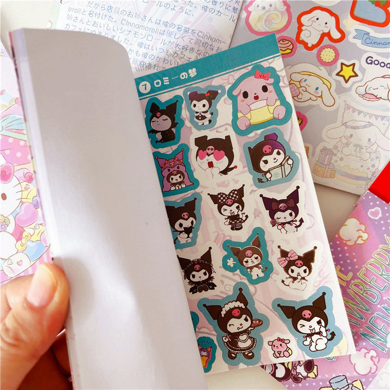 Cutting Sanrio Stickers Book Goo Card Cartoon Cute Stickers Kuromi Melody Hand Account Decoration