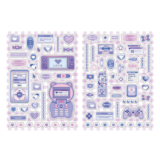 PaperMore Sticker Pet Game Machine Series Cute Comic Style DIY Hand Account Material 2pcs 4 Types