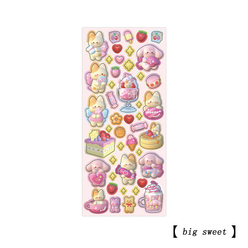 Cute Donut Series Matte Membrane Sticker Cartoon Animal DIY Hand Account Decoration Collage 4 Styles