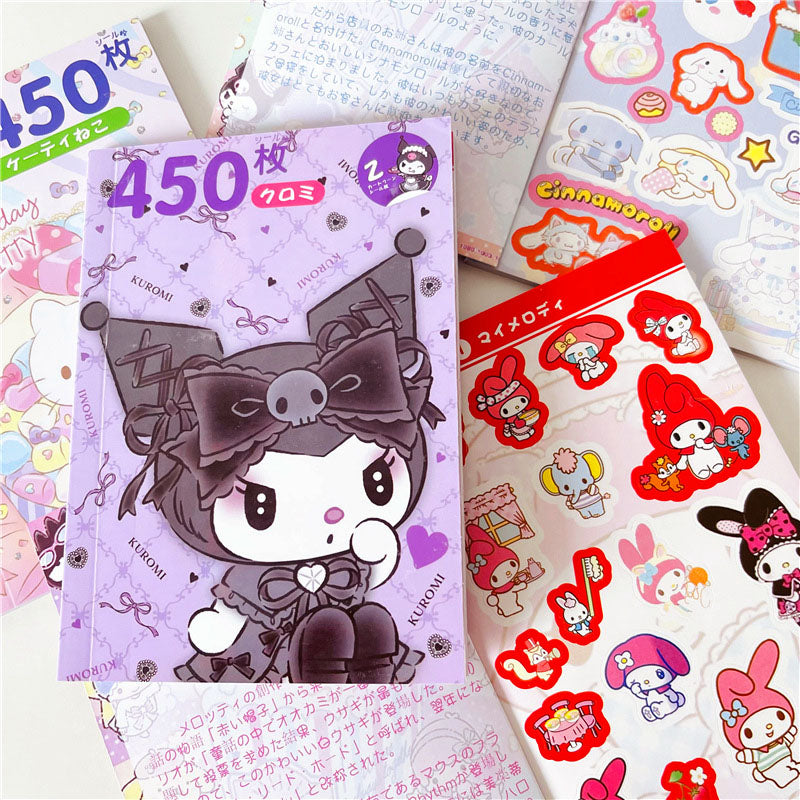 Cutting Sanrio Stickers Book Goo Card Cartoon Cute Stickers Kuromi Melody Hand Account Decoration