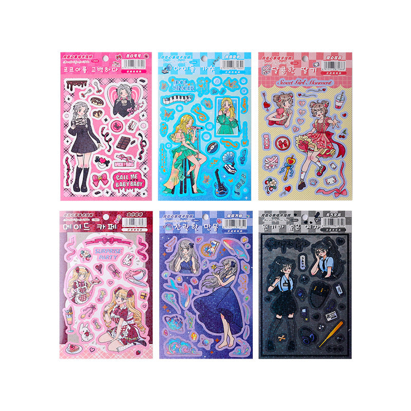 Yuezhen Moon Heart Series Scrapbook Journal Stickers