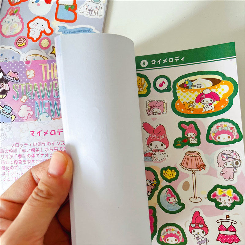 Cutting Sanrio Stickers Book Goo Card Cartoon Cute Stickers Kuromi Melody Hand Account Decoration