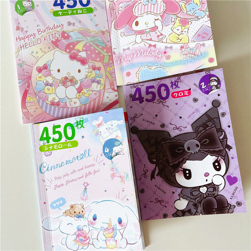 Cutting Sanrio Stickers Book Goo Card Cartoon Cute Stickers Kuromi Melody Hand Account Decoration