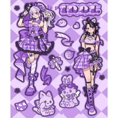 Black-Skinned Hot Girl Goo Card  Small Card Character Stickers Hand Account  Phone Case DIY Stickers