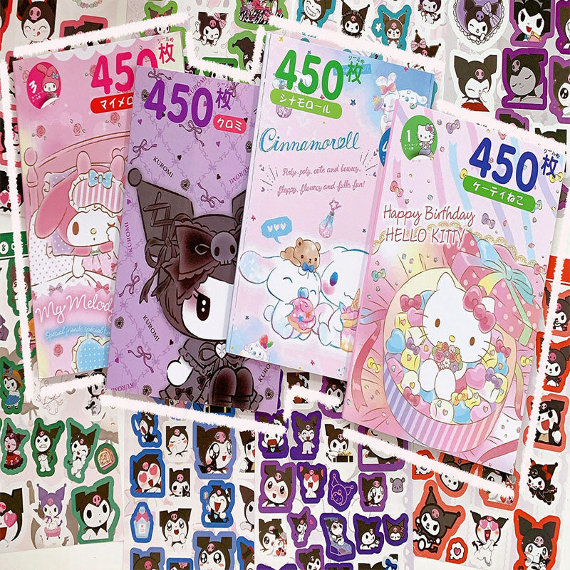 Cutting Sanrio Stickers Book Goo Card Cartoon Cute Stickers Kuromi Melody Hand Account Decoration