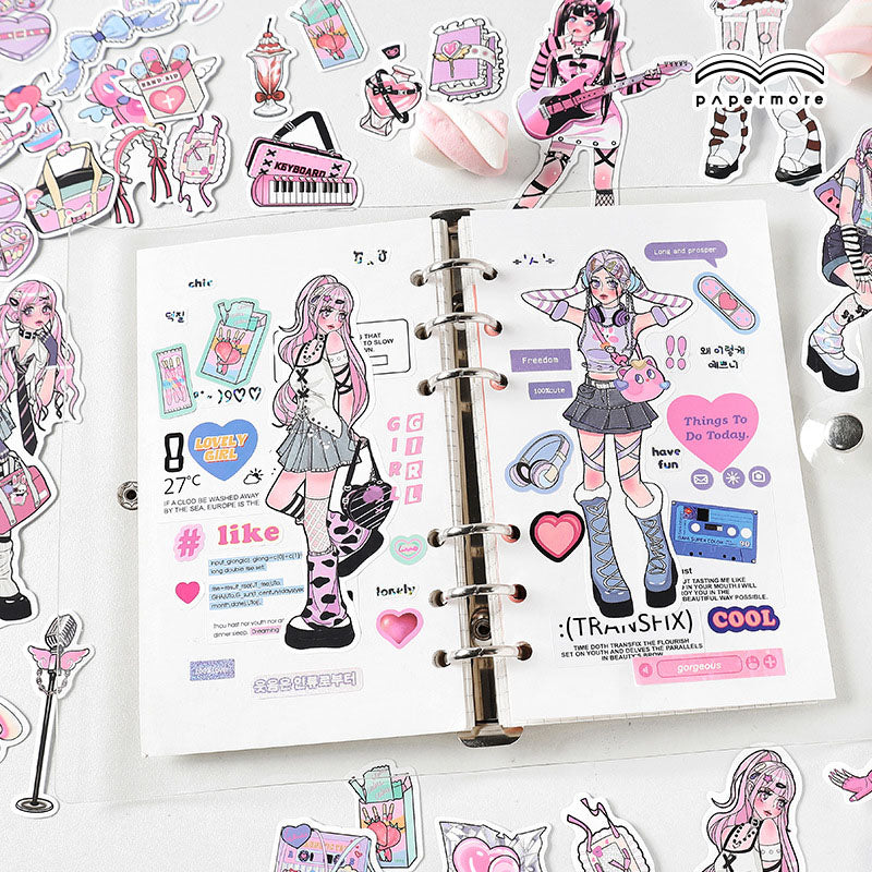 Sticker Pack Rhythm Rhapsody Cute Girl Anime Handbook Material Stickers 4 Styles