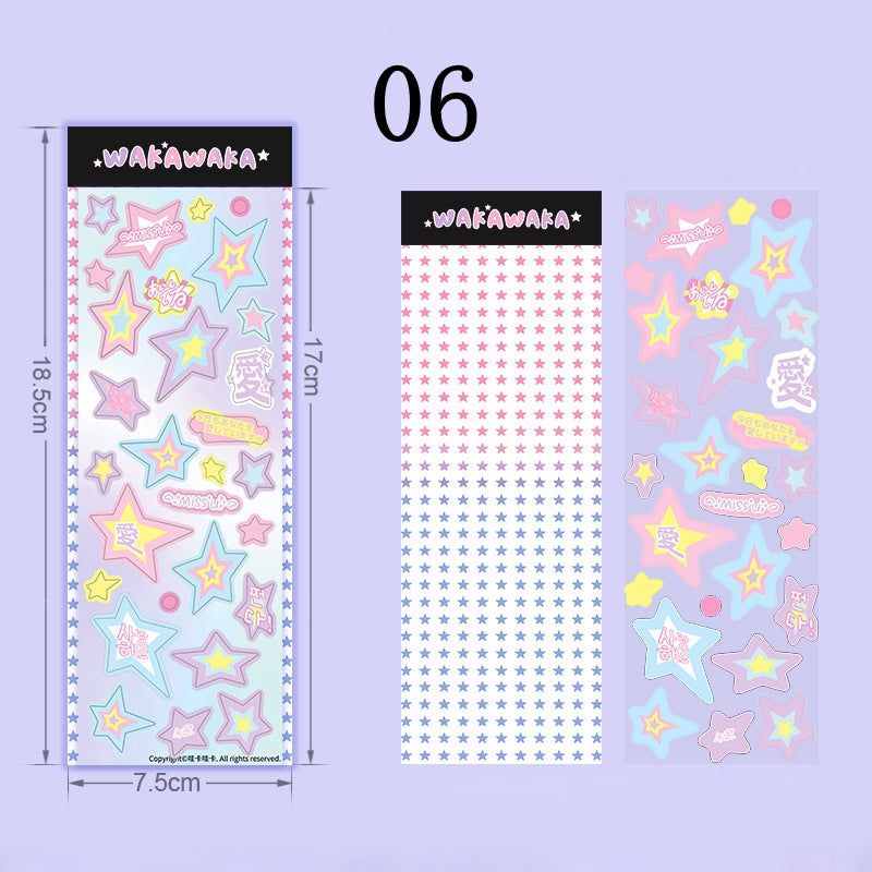 Shiny Stars Ins Stickers Cute Hand Account Gu card Y2K Stickers