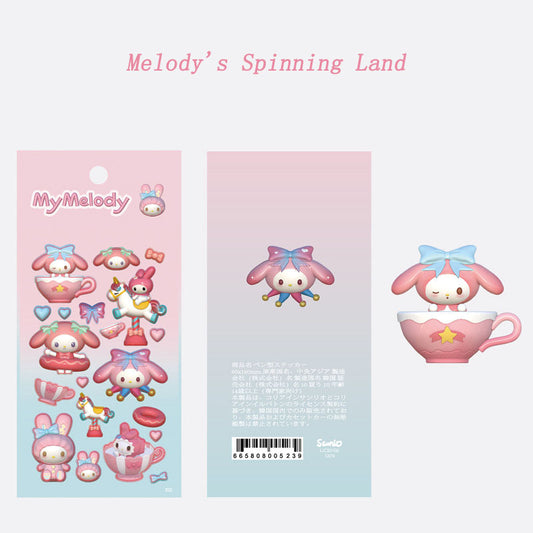 Modeling Amusement Park Sanrio  Kulome Melody Keychain Plate Sticker Hand Account Diary Cartoon DIY