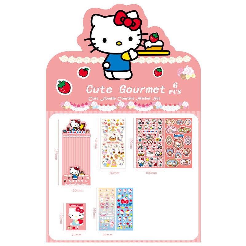 Sanrio Cute Supply Station Cartoon Anime Paper Sticker Set Diy Hand Account Decoration Material Sticker